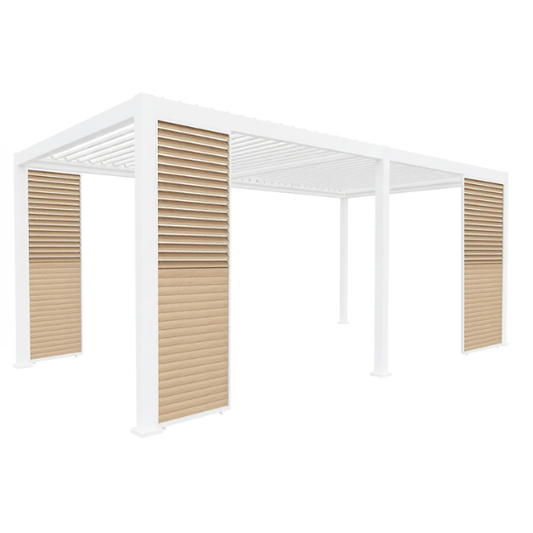 Motorised Louvred Pergola with Side Panels 6 x 3 m