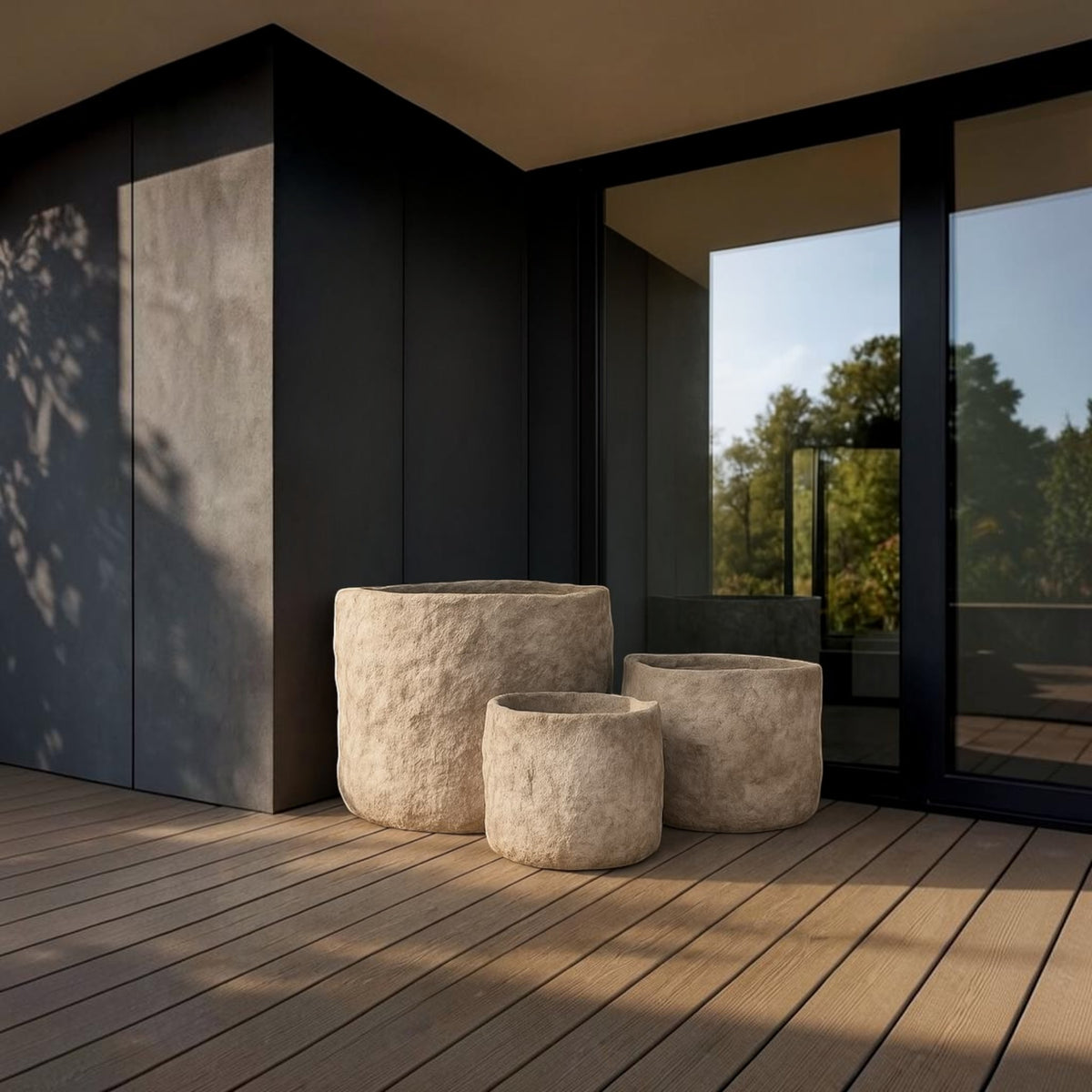 Rock-Texture Pots – Set of 3