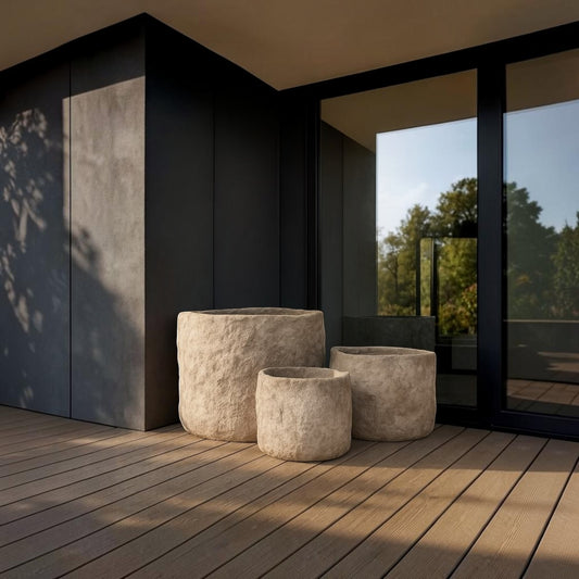 Rock-Texture Pots – Set of 3