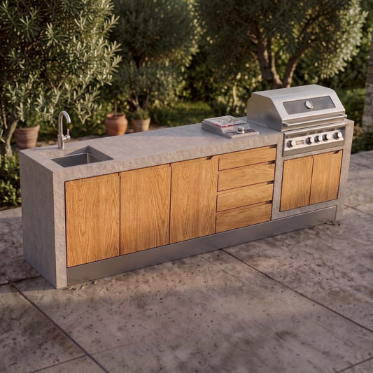 BBQ Island – Concrete & Wood 340